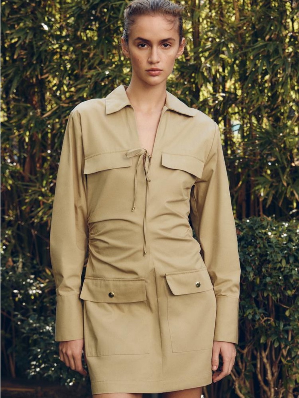 Zara Beige Pockets Mini Dress NWT ❗️